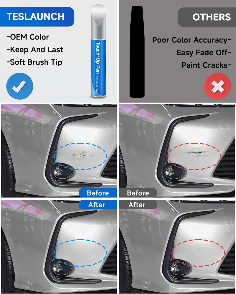 RSACET 1D4 Pewter Metallic Touch Up Paint Compatible with Toyota Exact Match Touch Up Paint Car Scratch Repair - Image 2